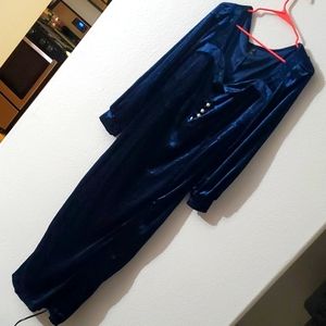 Shein Curve 40s inspired Blue Velvet Dress Disneybound Size 2X